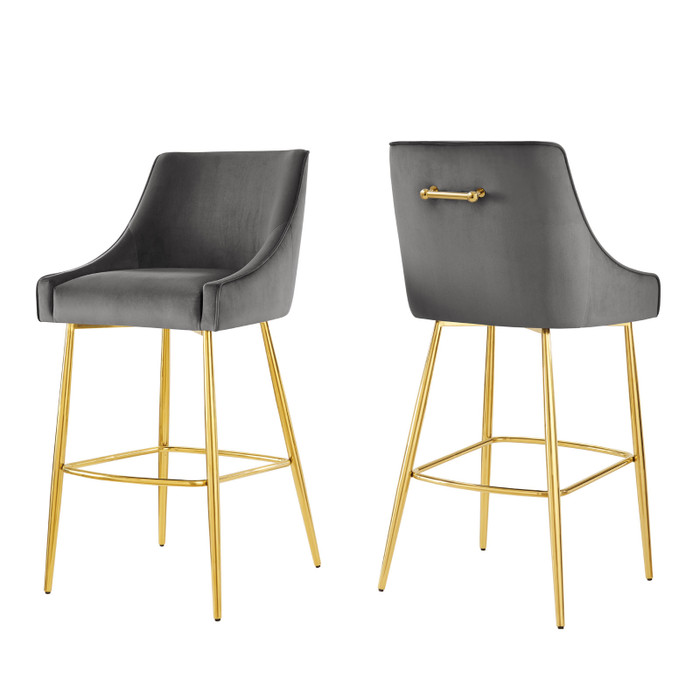 EEI-6037-GRY Discern Bar Stools - Set Of 2 - Gray By Modway