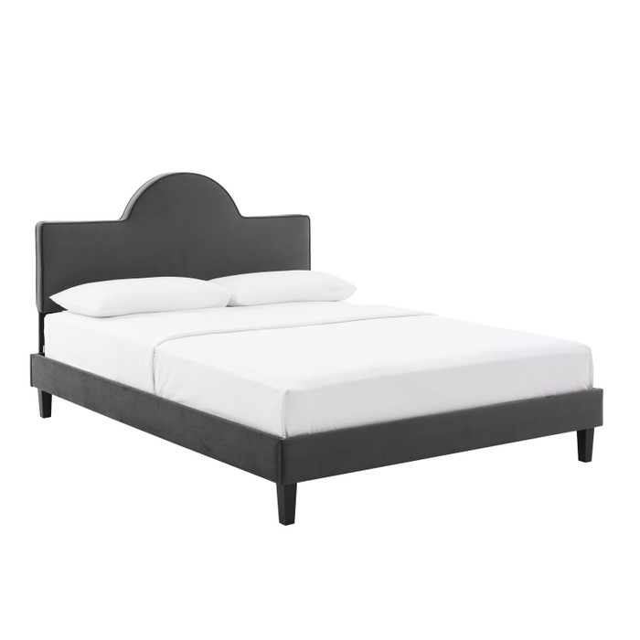 MOD-7034-CHA Soleil Performance Velvet Full Bed - Charcoal By Modway