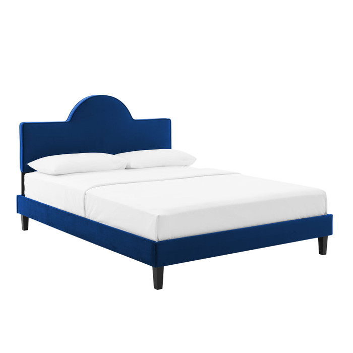 MOD-7034-NAV Soleil Performance Velvet Full Bed - Navy By Modway