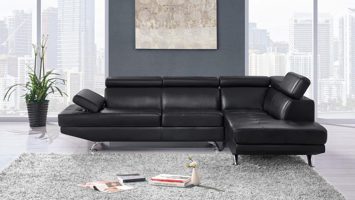 Black Sectional U9782-SECTIONAL-BL