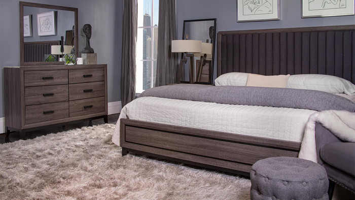Laura Foil Grey Full Bedroom Set LAURA-FOIL GREY/MARBLE-FBG