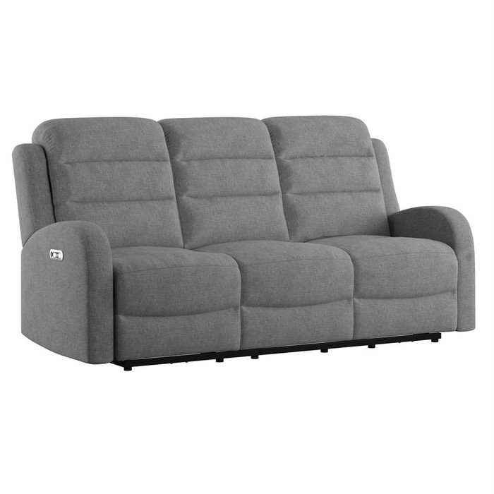 Emerald Home Power Sofa With 2 Power Headrest -Grey U7210-41-03