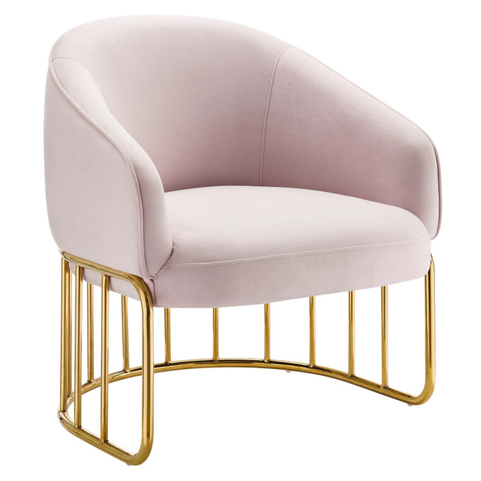 EEI-5025-PNK Legacy Performance Velvet Armchair - Pink By Modway