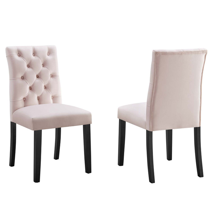 EEI-5011-PNK Duchess Performance Velvet Dining Chairs - Set Of 2 - Pink By Modway