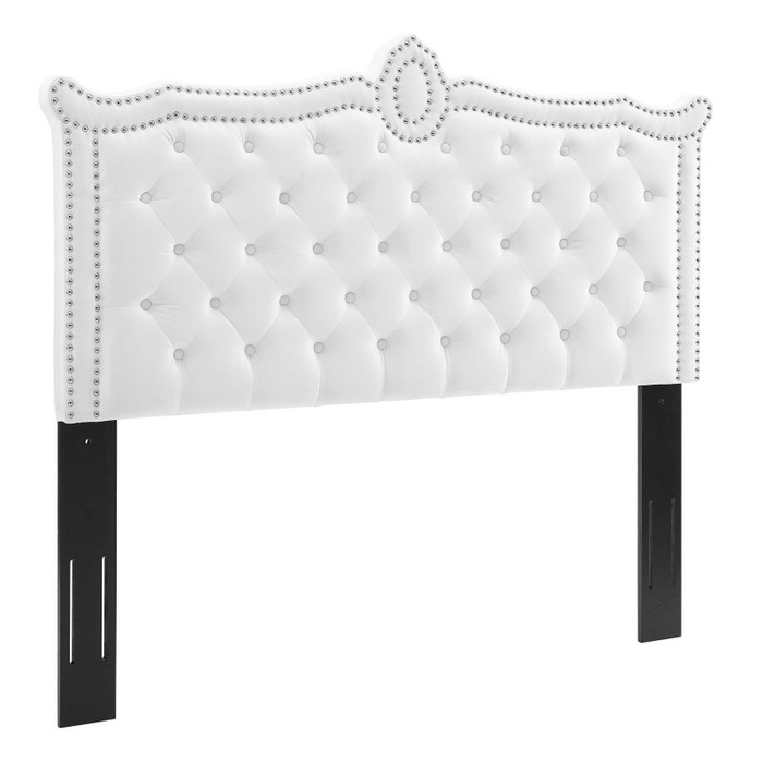 MOD-6323-WHI Louisa Tufted Performance Velvet Twin Headboard - White By Modway