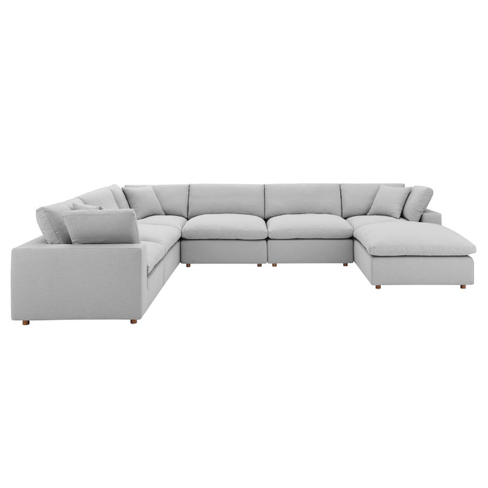 EEI-3364-LGR Commix Down Filled Overstuffed 7-Piece Sectional Sofa - Light Gray By Modway