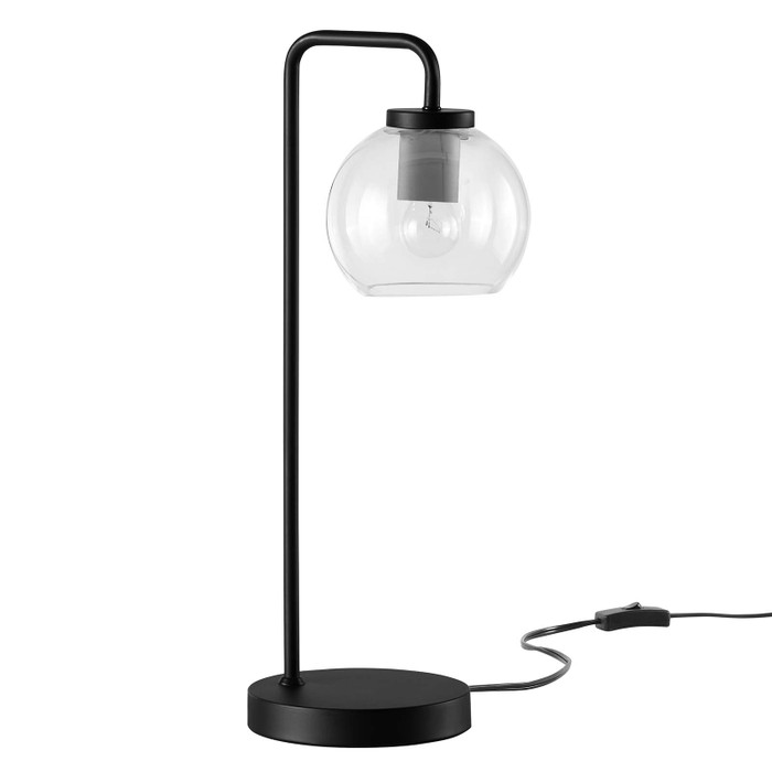 EEI-5617-BLK Silo Glass Globe Glass And Metal Table Lamp - Black By Modway