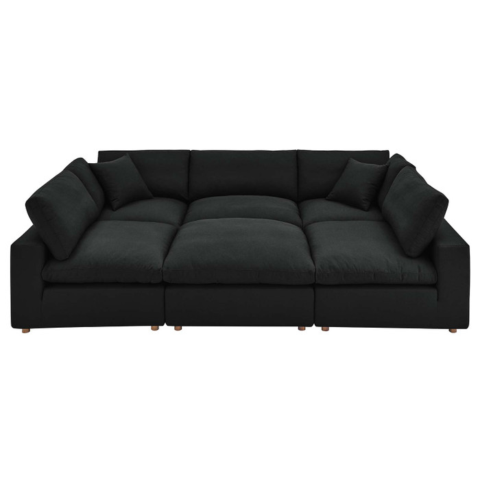 EEI-5761-BLK Commix Down Filled Overstuffed 6-Piece Sectional Sofa - Black By Modway