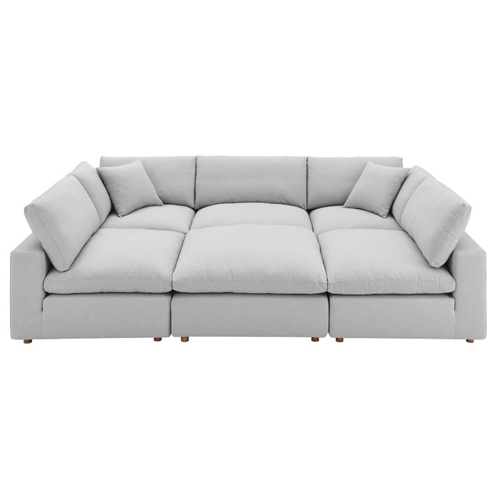 EEI-5761-LGR Commix Down Filled Overstuffed 6-Piece Sectional Sofa - Light Gray By Modway