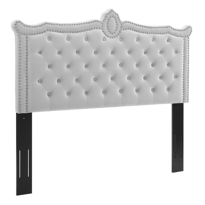 MOD-6323-LGR Louisa Tufted Performance Velvet Twin Headboard - Light Gray By Modway