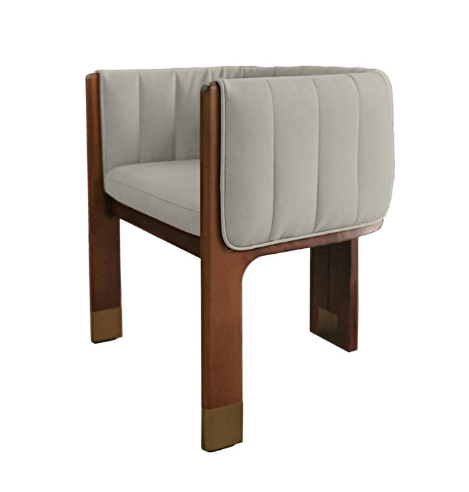 Modrest Elati - Tan Vegan Leather Dining Chair VGEUMC-9710CH-A-W-GRY-DC