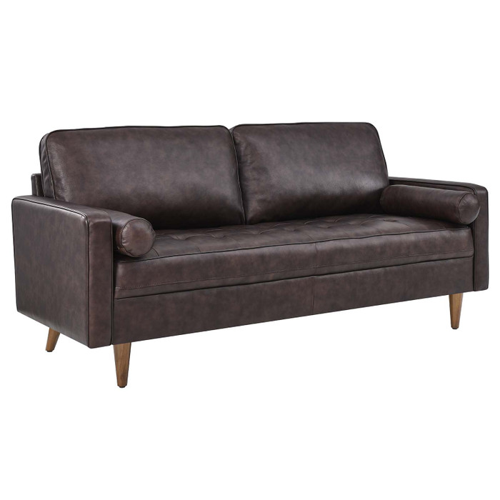 EEI-4633-BRN Valour Leather Sofa - Brown By Modway