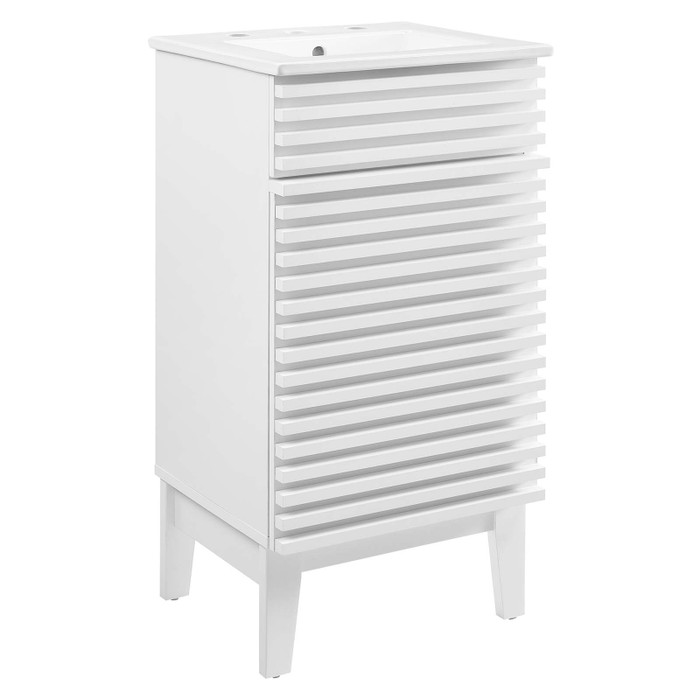 EEI-5420-WHI-WHI Render 18" Bathroom Vanity Cabinet - White White By Modway