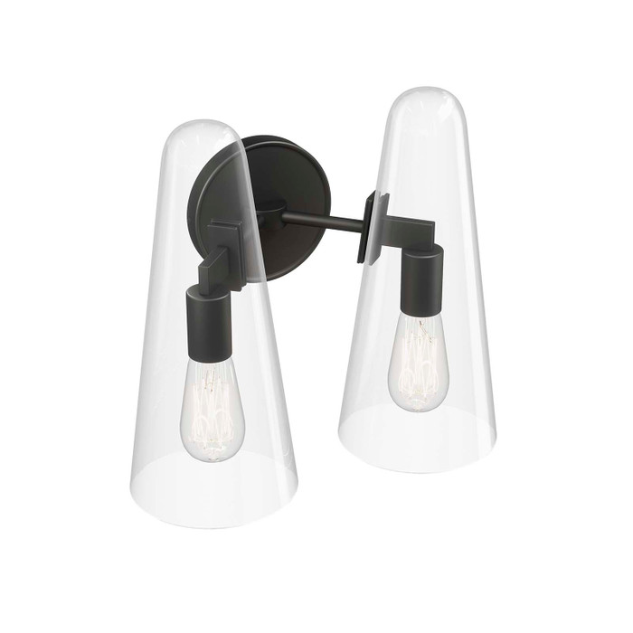 EEI-5646-CLR-BLK Beacon 2-Light Wall Sconce - Clear Black By Modway