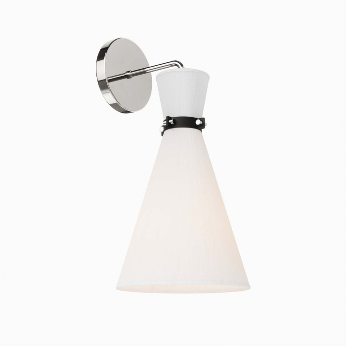 EEI-5660-WHI-PON Starlight 1-Light Wall Sconce - White Polished Nickel By Modway
