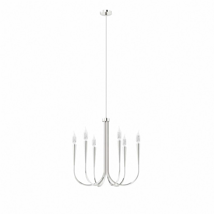 EEI-5661-PON Penrose 6-Light Chandelier - Polished Nickel By Modway