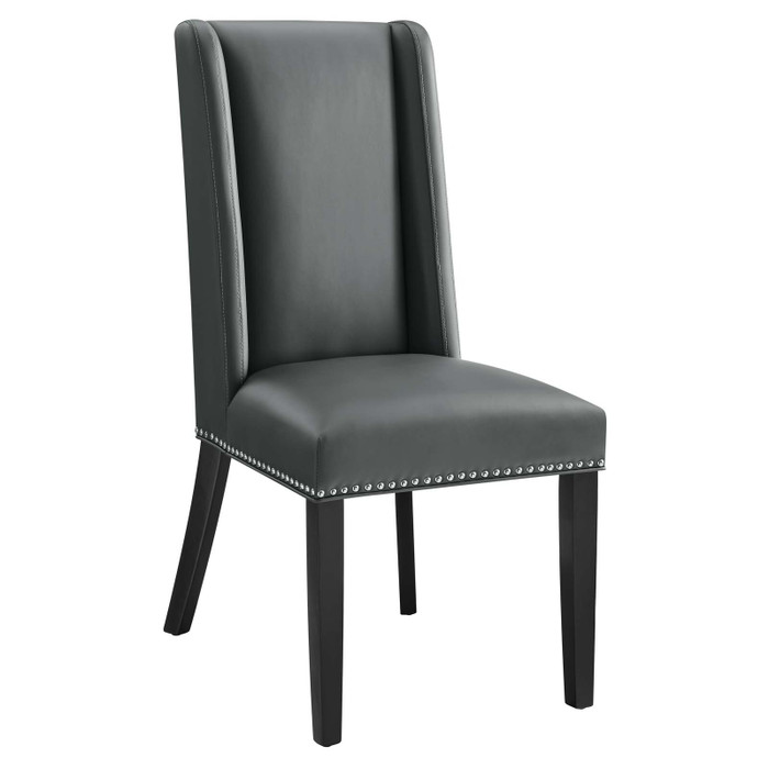 EEI-2232-GRY Baron Vegan Leather Dining Chair - Gray By Modway