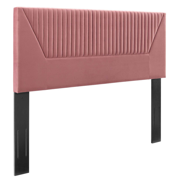 MOD-6669-DUS Patience Channel Tufted Performance Velvet King/California King Headboard - Dusty Rose By Modway