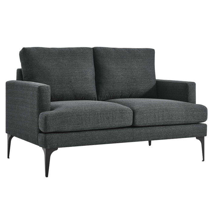 EEI-6006-DOR Evermore Upholstered Fabric Loveseat - Gray By Modway