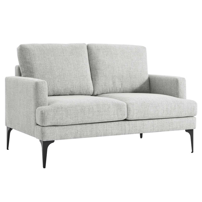 EEI-6006-LGR Evermore Upholstered Fabric Loveseat - Light Gray By Modway