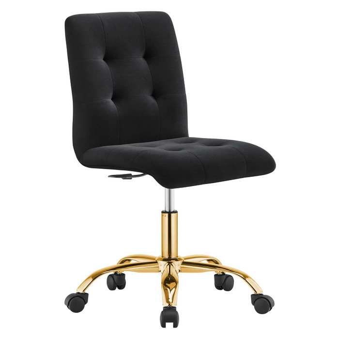 EEI-4973-GLD-BLK Prim Armless Performance Velvet Office Chair - Gold Black By Modway
