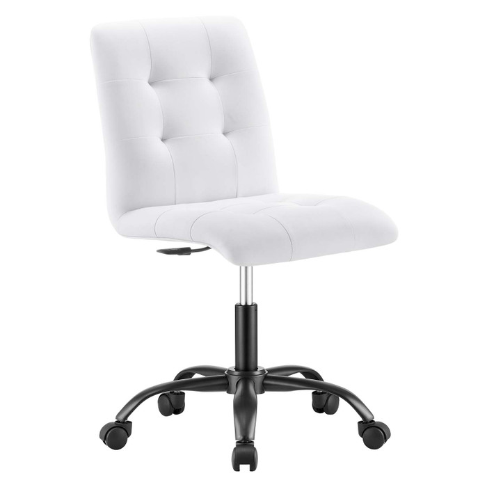 EEI-4975-BLK-WHI Prim Armless Vegan Leather Office Chair - Black White By Modway