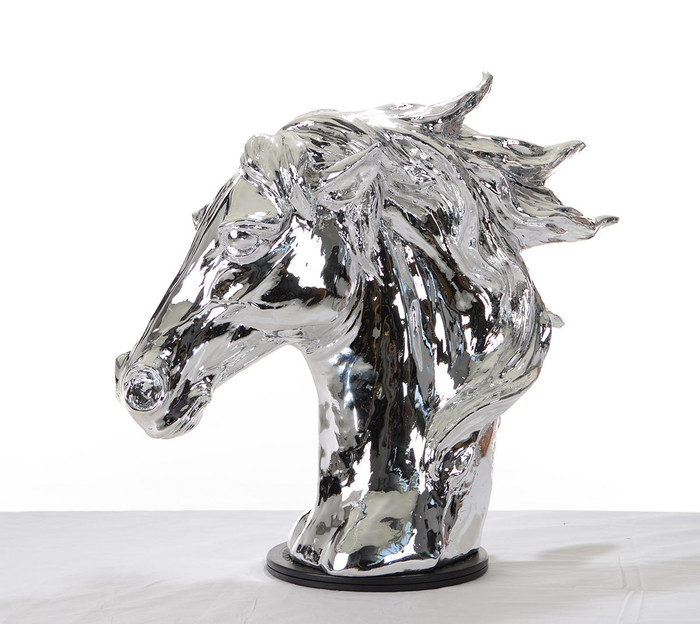 Sz0002 Modern Silver Horse Head Sculpture VGTHSZ0002-SLV