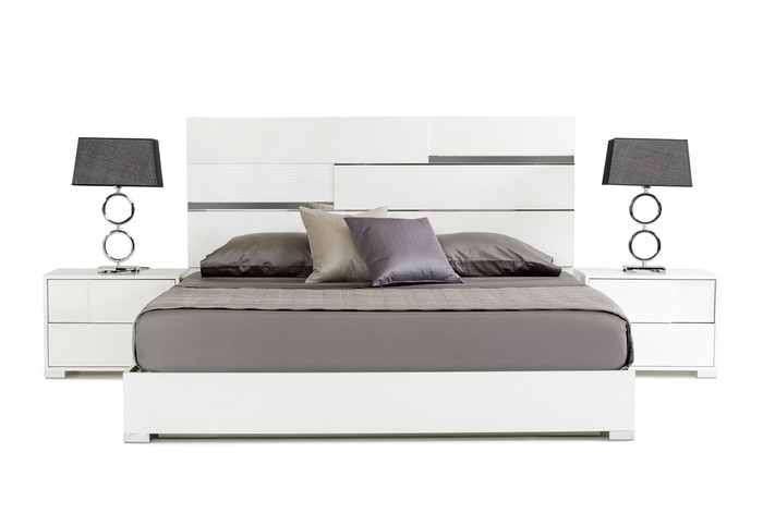 Queen Modrest Ancona Italian Modern White Bed VGACANCONA-BED-WHT-Q