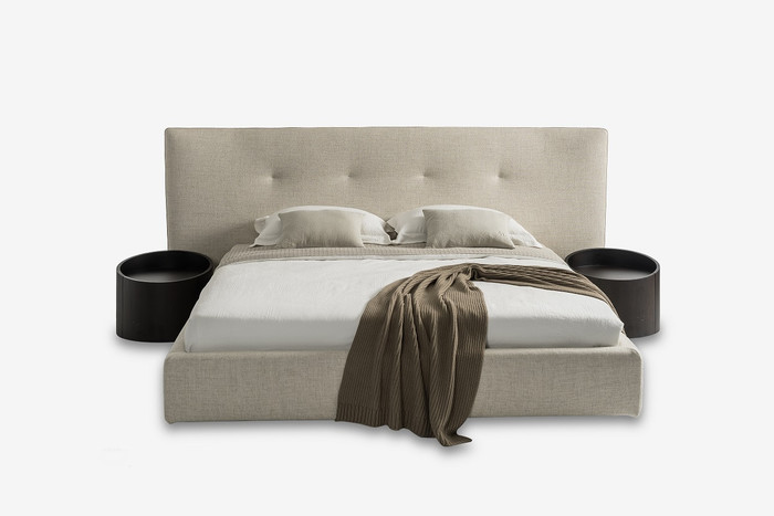 Modrest Brittany - Modern Beige Fabric Bed VGBBLA1603