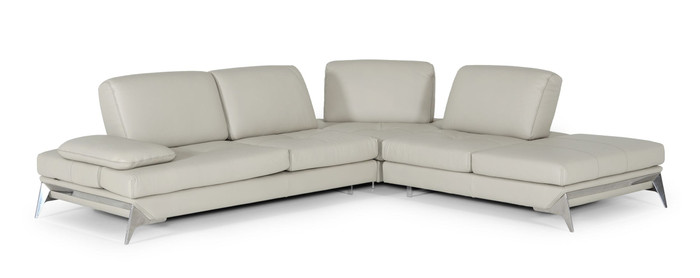Nova Domus Andrea - Modern Grey Leather Sectional Sofa VGNTANDREA-GRY-SECT