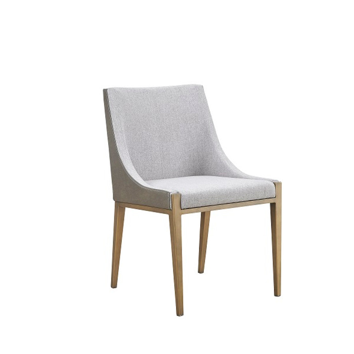 Modrest Fairview - Modern Grey & Brass Dining Chair VGGA-6947CH-GRY-B-DC