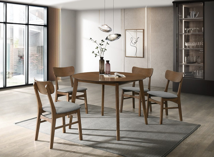 Modrest Castiano Modern Walnut Round Dining Table VGMA-MIT-5303-RND