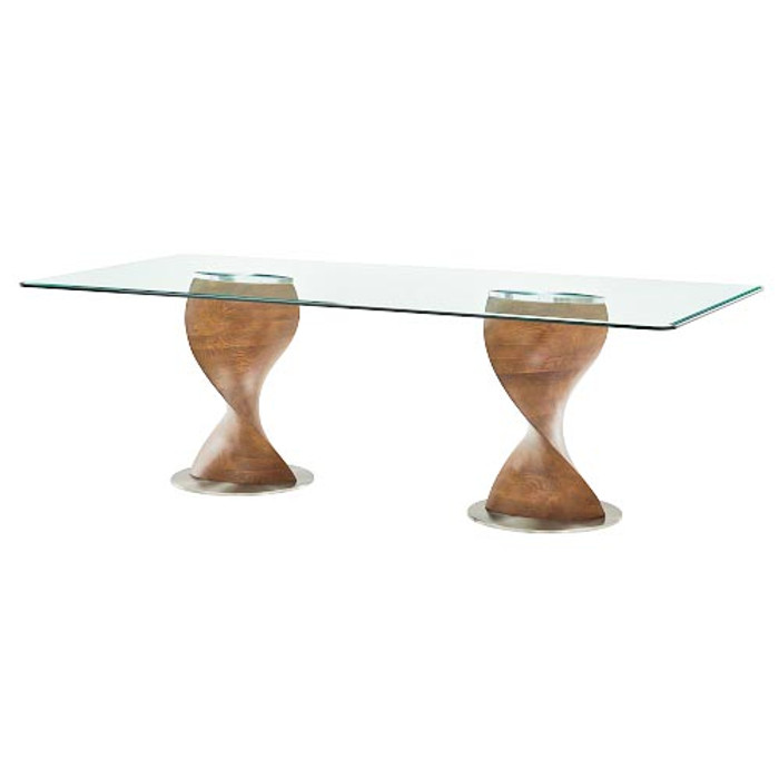 Modrest Cleveland - Contemporary Glass And Walnut Dining Table VGCS-DT-16152