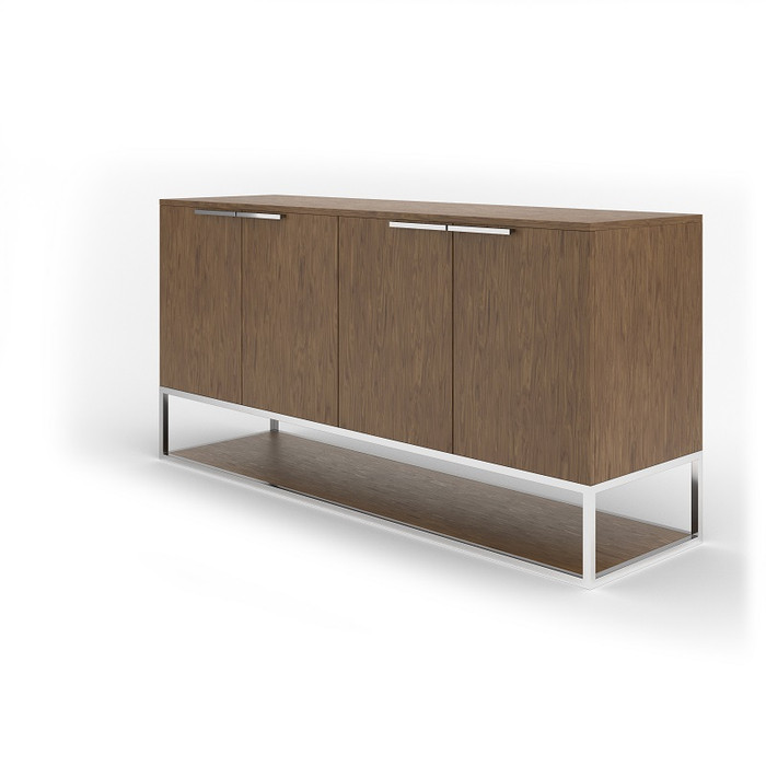 Modrest Heloise - Modern Walnut And Stainless Steel Buffet VGBB-MK1502-B