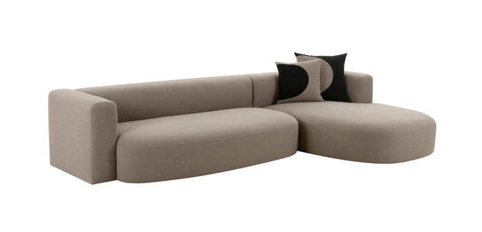 Modrest - Franco Modern Raf L-Shaped Brown Fabric Sectional Sofa VGOD-ZW-22014-SECT