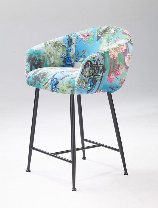 Modrest Roxann - Modern Counter Stool In Funky Velvet VGEU-MC-9292CH-A-C-BS