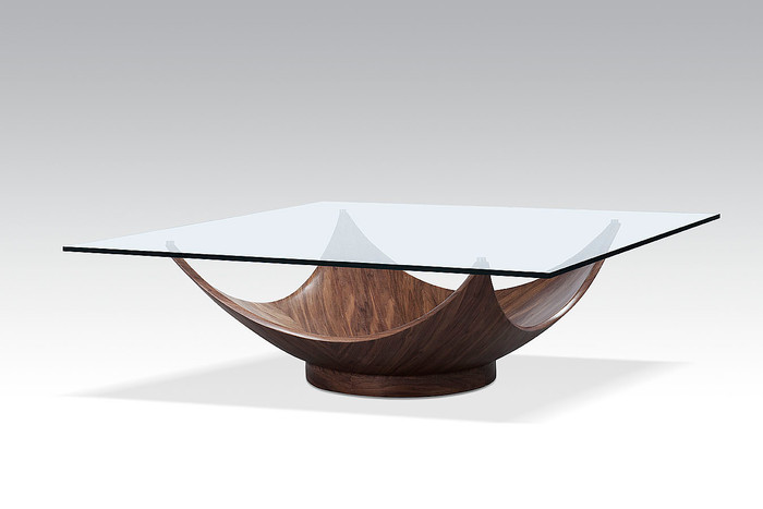 Modrest - Sunset Modern Walnut Square Coffee Table VGWC-SE066C-W