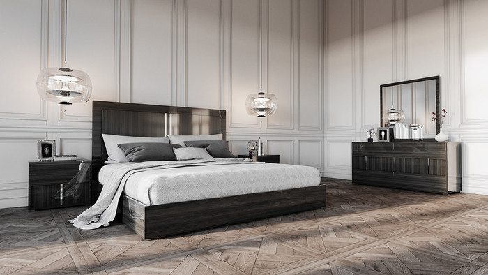 Modrest Ari Italian Modern Grey Q Bedroom Set Without Mirror VGACARI-SET-WM-Q