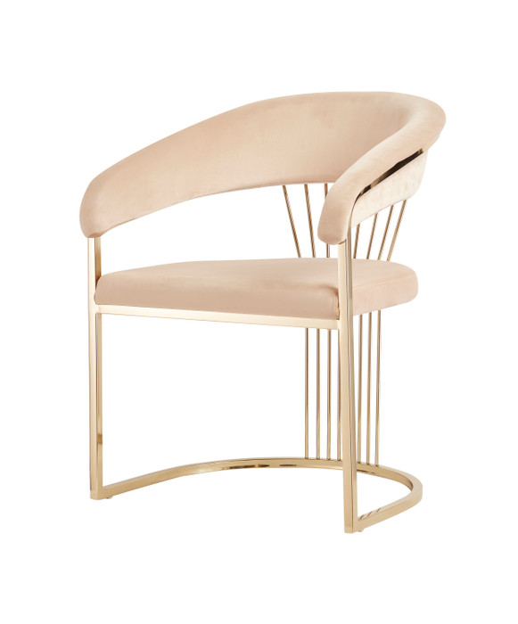 Modrest Linda - Modern Beige Velvet And Gold Dining Chair VGZA-Y429-BEI-DC