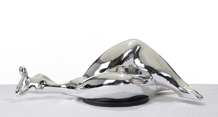 Sz0228 Modern Silver Napping Lady Sculpture VGTHSZ0228-SLV