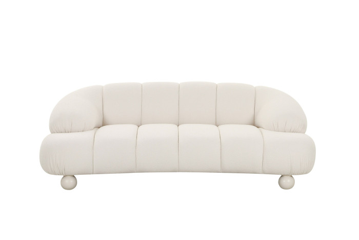 Divani Casa Duran - Contemporary White Fabric Loveseat Sofa VGOD-ZW-23002A-LOVE-WHT