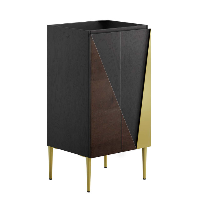 EEI-6141-BLK-GLD Alchemist 18" Bathroom Vanity Cabinet (Sink Basin Not Included) - Black Gold By Modway