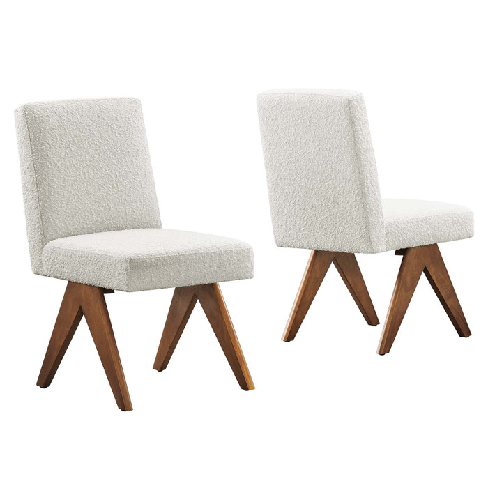 EEI-6508-IVO Lyra Boucle Fabric Dining Room Side Chair - Set Of 2 By Modway