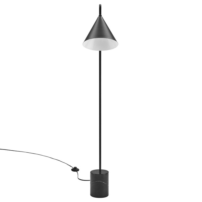 EEI-6531-BLK Ayla Marble Base Floor Lamp By Modway