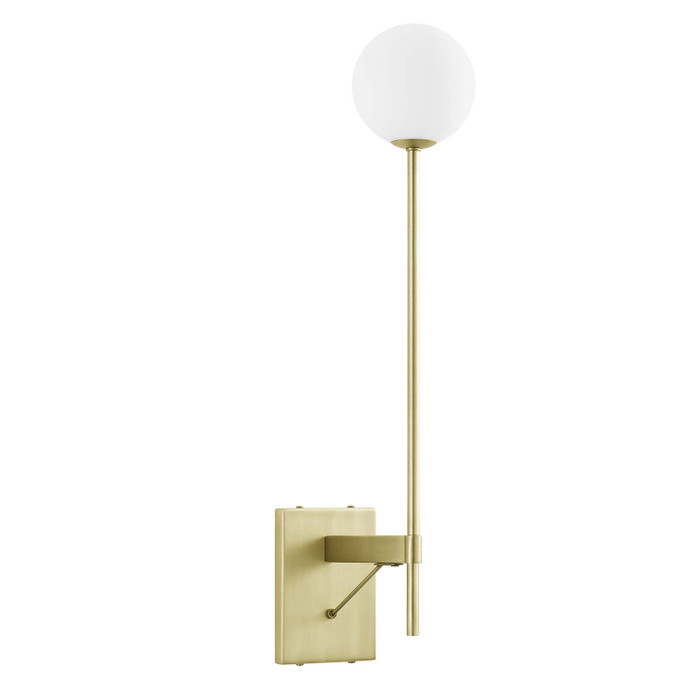 EEI-6533-SBR Riva White Globe Wall Sconce By Modway