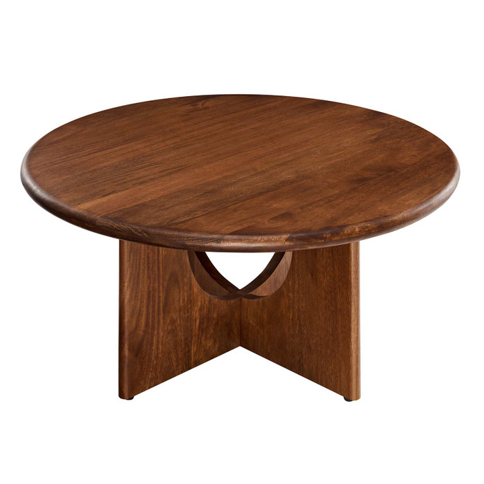 EEI-6594-WAL Rivian Round 34" Coffee Table - Walnut By Modway