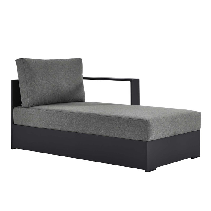 EEI-6633-GRY-CHA Tahoe Outdoor Patio Powder-Coated Aluminum Modular Right-Facing Chaise Lounge - Gray Charcoal By Modway