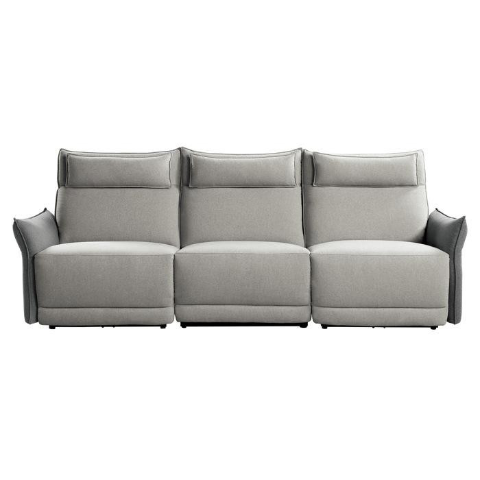 Linette Power Double Reclining Sofa With Power Headrests 9819GY-3PWH*