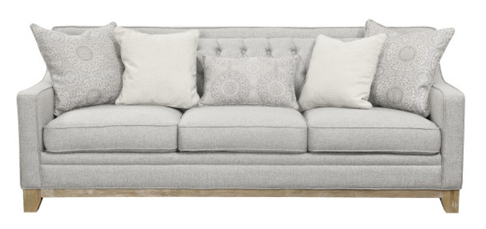 Emerald Home Sofa With 4 Pillows & 1 Kidney Pillow-Grey U3670-00-13