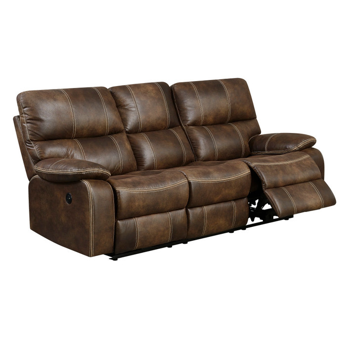 Emerald Home Power Sofa With Usb Power Outlet-Brown U7130-18-15